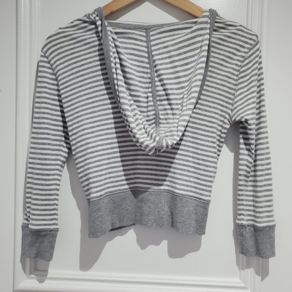 Gap Y2K Semi Cropped Striped Hooded Cardigan - Picture 9 of 12